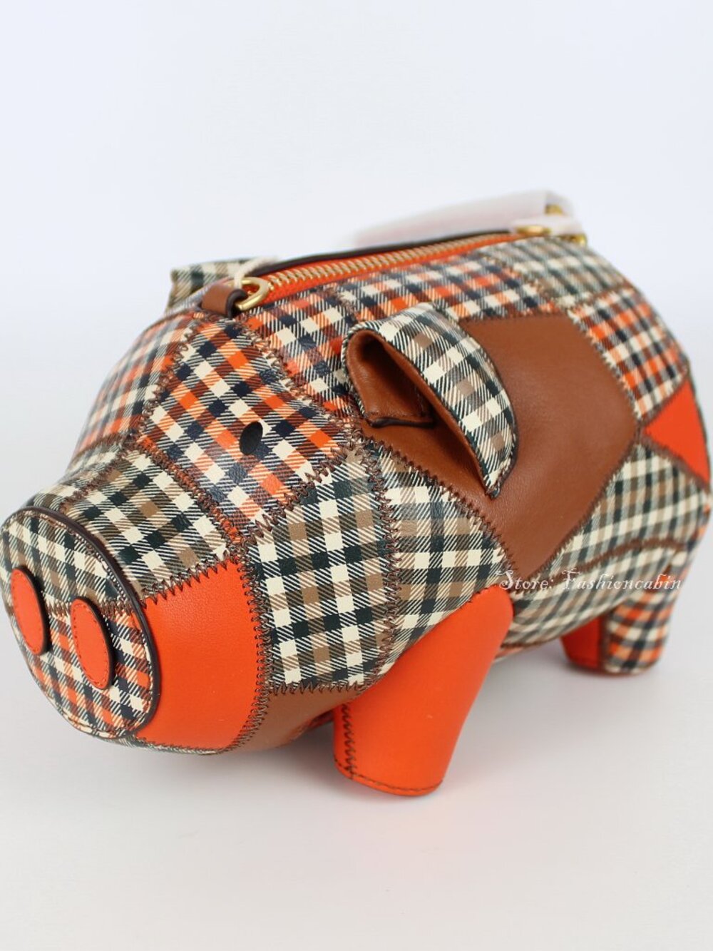 NWT Tory Burch Leather Plaid Patchwork Crossbody Bag, Zip Top, GoldTone Hardware